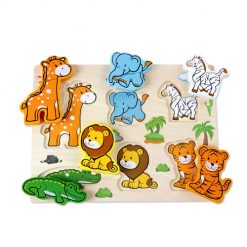 Bảng đồ chơi động vật ghép hình gỗ nổi - mẫu 1