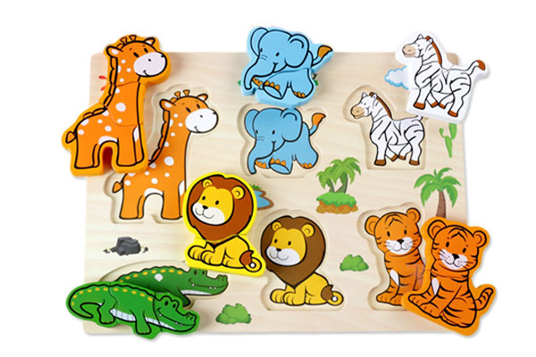 Bảng đồ chơi động vật ghép hình gỗ nổi