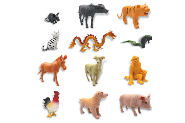Bộ đồ chơi 12 con giáp bằng nhựa mô phỏng chân thật và sinh động theo hình ảnh các loài thú