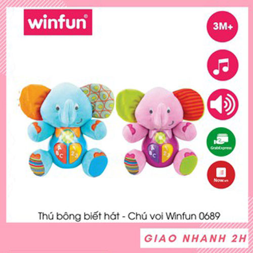 Đồ chơi chú voi biết hát Winfun nhiều màu