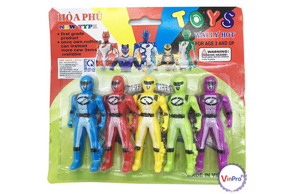 Vỉ đồ chơi 5 anh em siêu nhân mini được sản xuất chính hãng tại Việt Nam