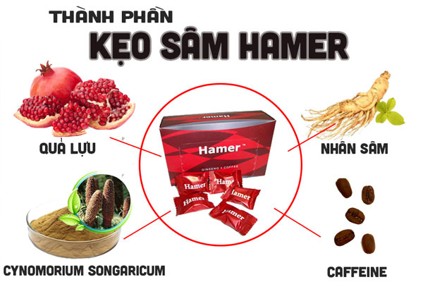 Kẹo sâm Hamer được làm từ 100% dược liệu tự nhiên