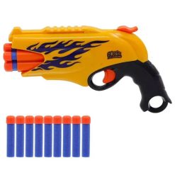 Súng được thiết kế từ chất liệu nhựa ABS và đạn xốp EVA mềm, an toàn
