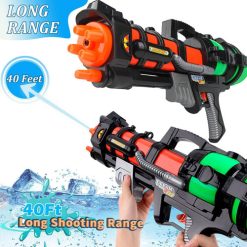 Đồ chơi súng nước 5 nòng sbn-002 được thiết kế 5 nòng tạo áp lực mạnh mẽ giúp nước bắn xa tới 8-10 mét