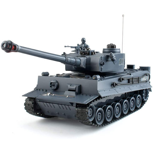 Đô chơi xe tăng quân sự Tiger điều khiển từ xa - màu xám