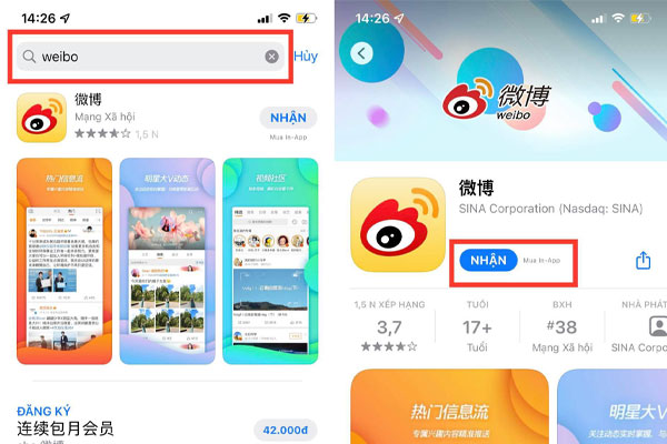 Cách tải ứng dụng Weibo cho điện thoại