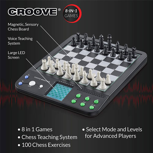 Bàn cờ vua điện tử Croove 8 trong 1