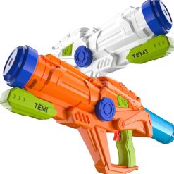 Súng bắn nước 2 trong 1 Temi sbn-001 có 2 màu là trắng và cam