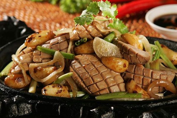 Món cật heo xào mồng tơi Món cật heo xào mồng tơi