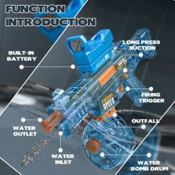 Tích hợp pin sạc bên trong, cơ chế hút nước tự động, cò bắn nhạy, nòng phun mạnh