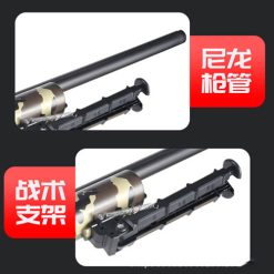 Nòng súng bằng nhựa ABS bền chắc, chân đỡ dễ gấp gọn khi di chuyển