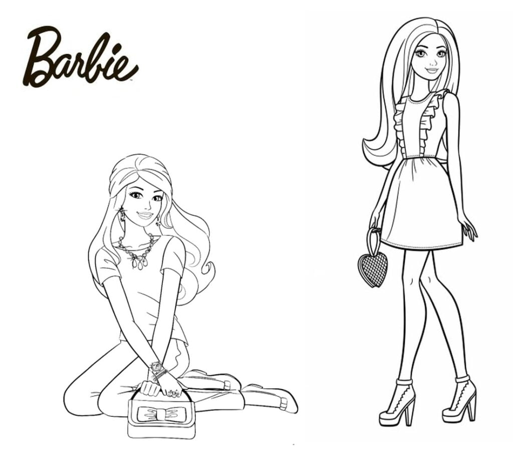 Tranh tô màu búp bê siêu cute