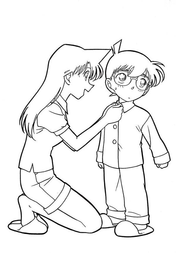 Tranh tô màu Conan cực ngầu