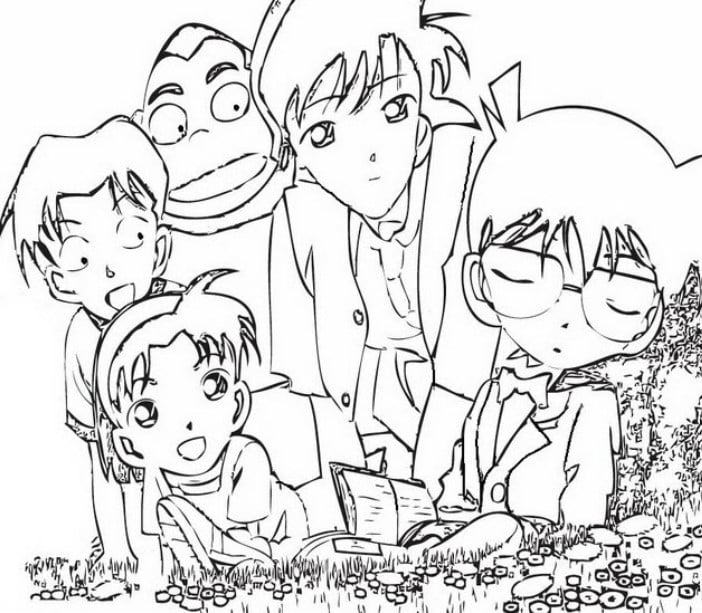 Tranh tô màu Conan cực ngầu