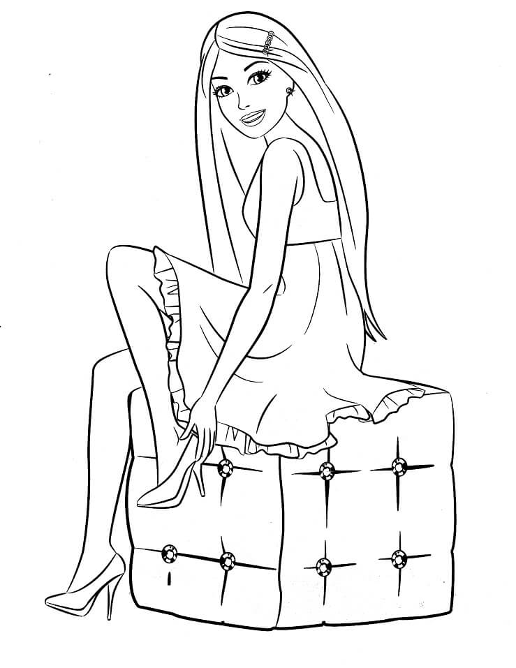 Tranh tô màu công chúa Barbie