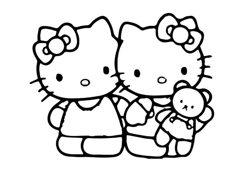 Tranh tô màu Hello Kitty siêu cute, dễ thương