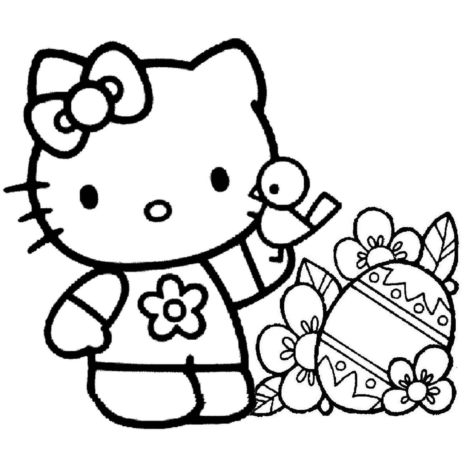 Tranh tô màu Hello Kitty siêu cute, dễ thương