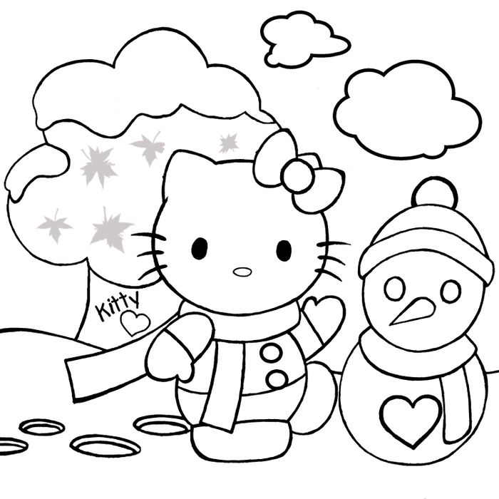 Tranh tô màu Hello Kitty siêu cute, dễ thương