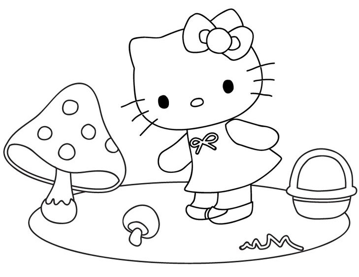 Tranh tô màu Hello Kitty siêu cute, dễ thương
