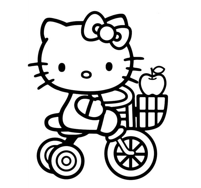 Tranh tô màu Hello Kitty siêu cute, dễ thương