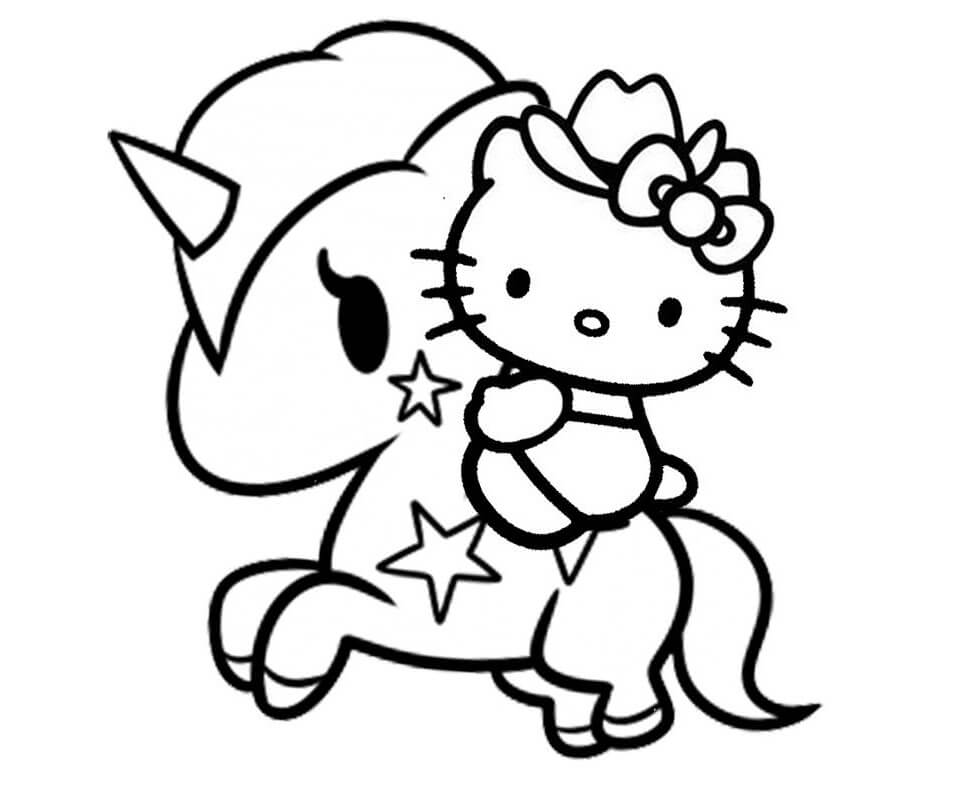 Tranh tô màu Hello Kitty siêu cute, dễ thương