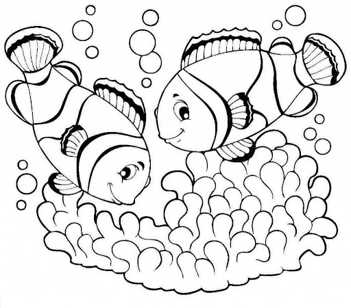 Tranh tô màu sinh vật dưới nước