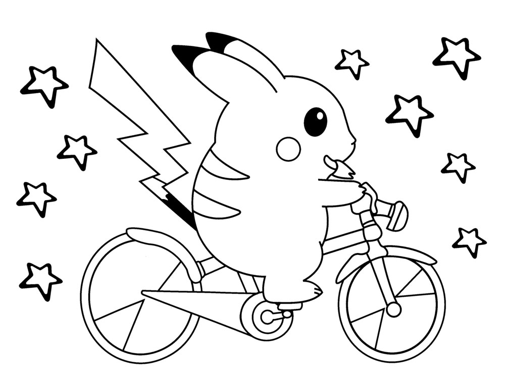 Tranh tô màu Pikachu siêu dễ thương