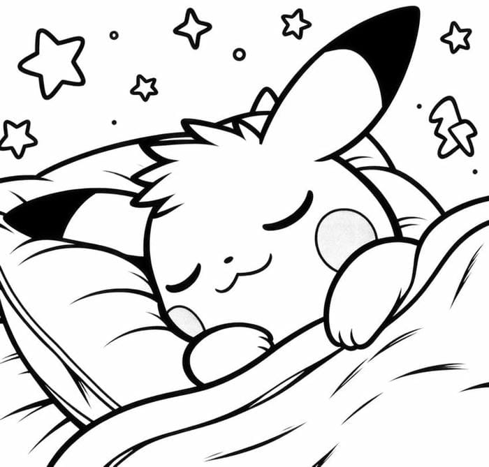 Tranh tô màu Pikachu siêu dễ thương