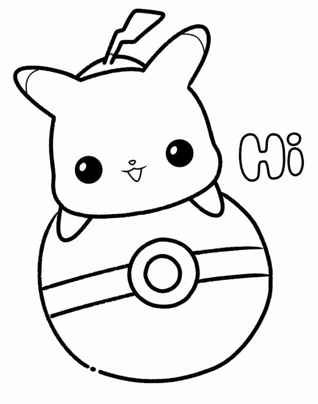 Tranh tô màu Pikachu siêu dễ thương
