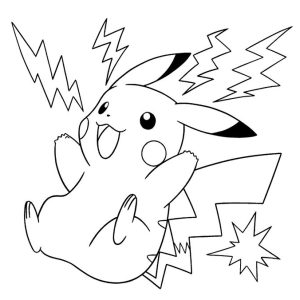 Tranh tô màu Pikachu siêu dễ thương