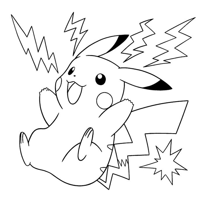 Tranh tô màu Pikachu siêu dễ thương