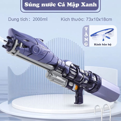 Mẫu súng bắn nước cá mập xanh bắt mắt Mẫu súng bắn nước cá mập xanh bắt mắt