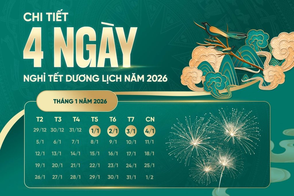 Thông báo nghỉ Tết dương lịch 2026